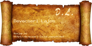 Devecseri Lajos névjegykártya